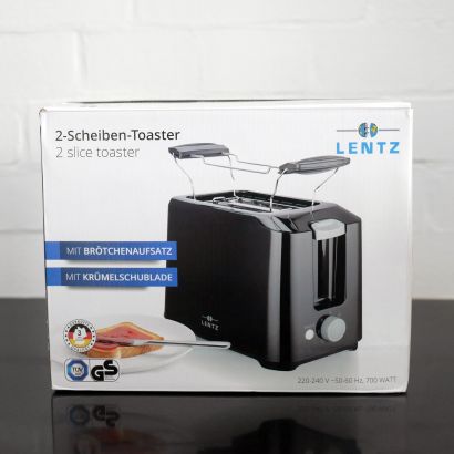 Lentz 2 Scheiben-Toaster Silber Schwarz